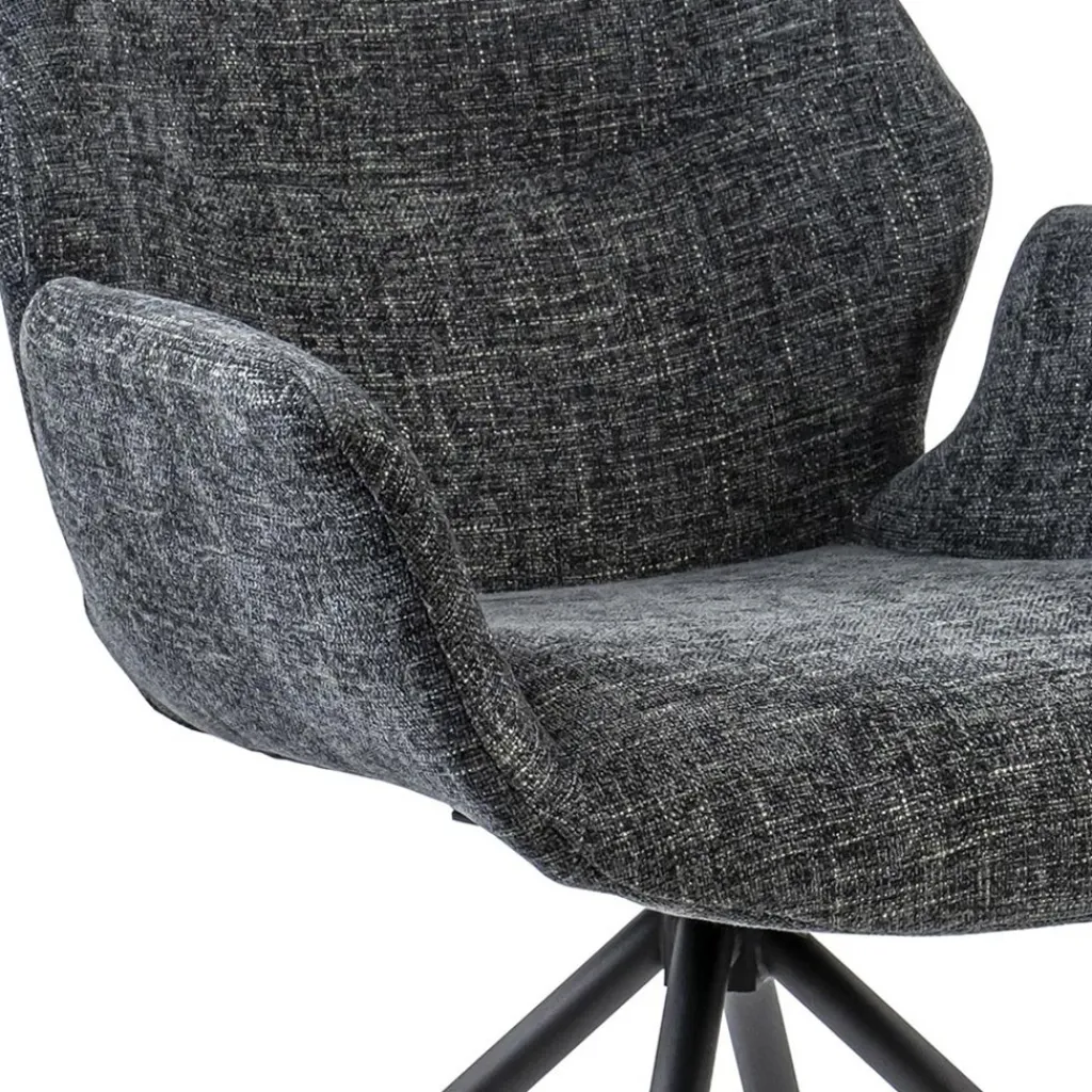 Straluma Moderne armstoel donker grijs draaibaar met return-system> Eetkamerstoelen