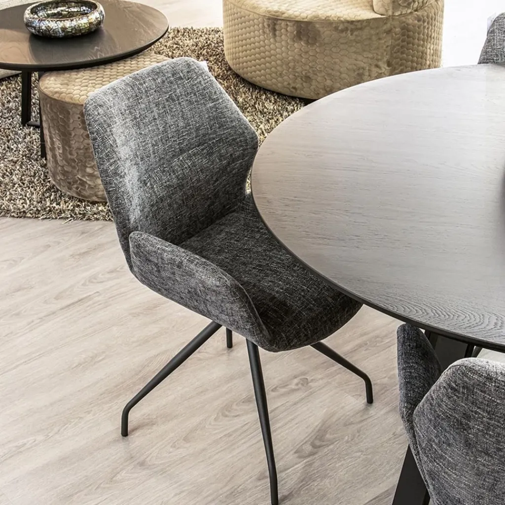 Straluma Moderne armstoel donker grijs draaibaar met return-system> Eetkamerstoelen