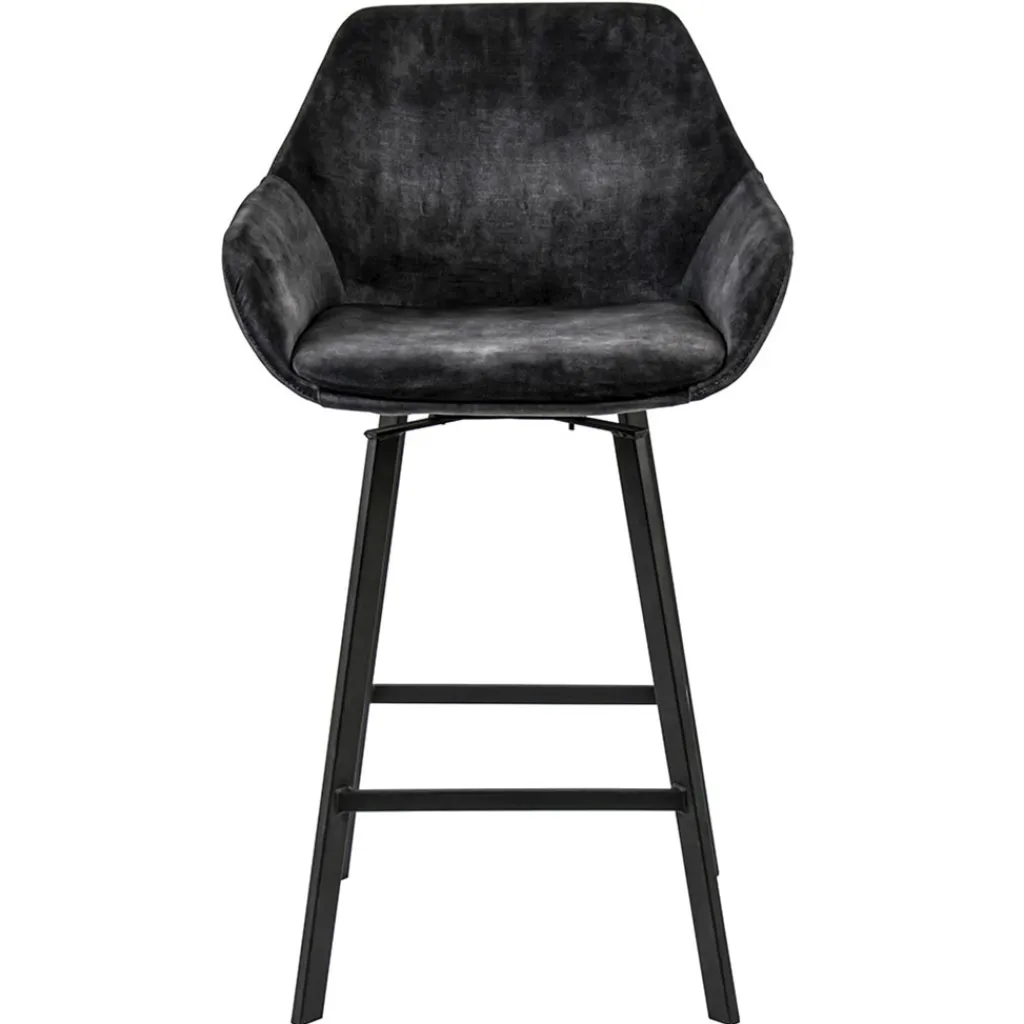 Straluma Moderne barkruk met draaibare zitting velvet antraciet> Barkrukken