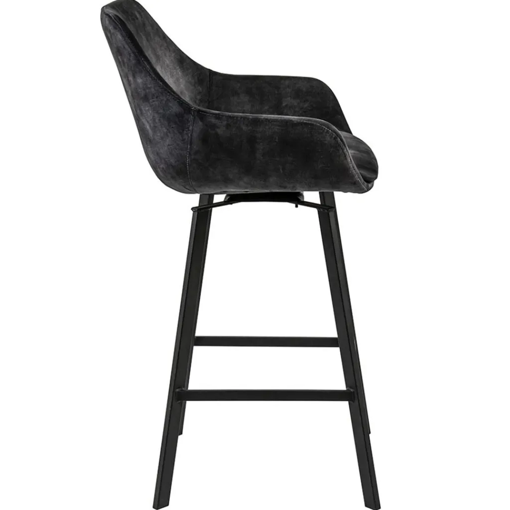 Straluma Moderne barkruk met draaibare zitting velvet antraciet> Barkrukken