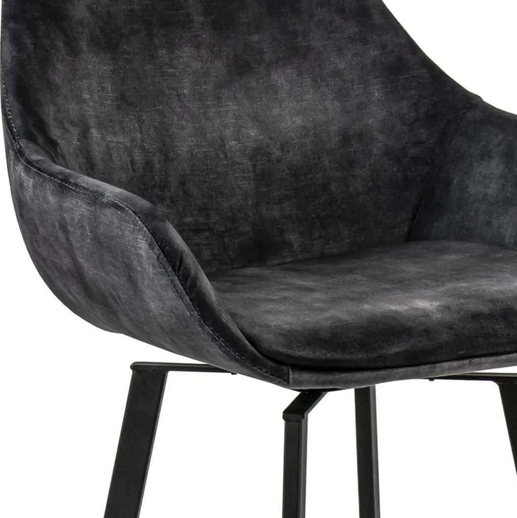 Straluma Moderne barkruk met draaibare zitting velvet antraciet> Barkrukken