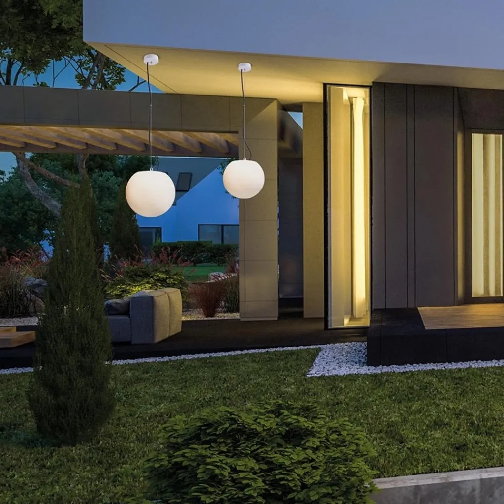 Straluma Moderne buitenlamp hang witte bol 45 cm> Hanglampen|Buitenlampen