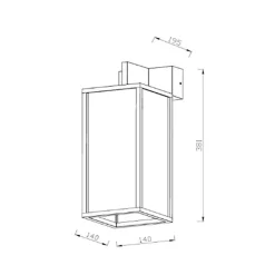 Straluma Moderne buitenlamp rechthoek zwart met goud IP54></noscript> Wandlampen|Buitenlampen