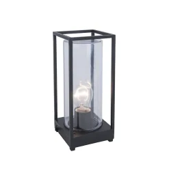 Straluma Moderne buitenlamp tafel zwart aluminium met helder glas> Buitenlampen