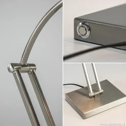 Straluma Moderne bureaulamp nikkel met geïntegreerd LED><noscript><img width=