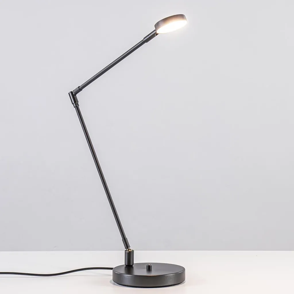 Straluma Moderne bureaulamp zwart staal met dimbaar LED> Tafellampen|Bureaulampen