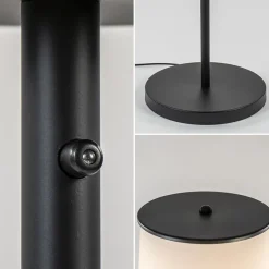 Straluma Moderne design vloerlamp zwart met opaal glas dim to warm></noscript> Vloerlampen|LED Vloerlampen