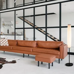 Straluma Moderne design vloerlamp zwart met opaal glas dim to warm></noscript> Vloerlampen|LED Vloerlampen