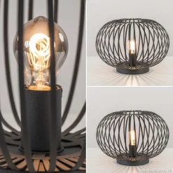 Straluma Moderne draad tafellamp rond mat zwart><noscript><img width=