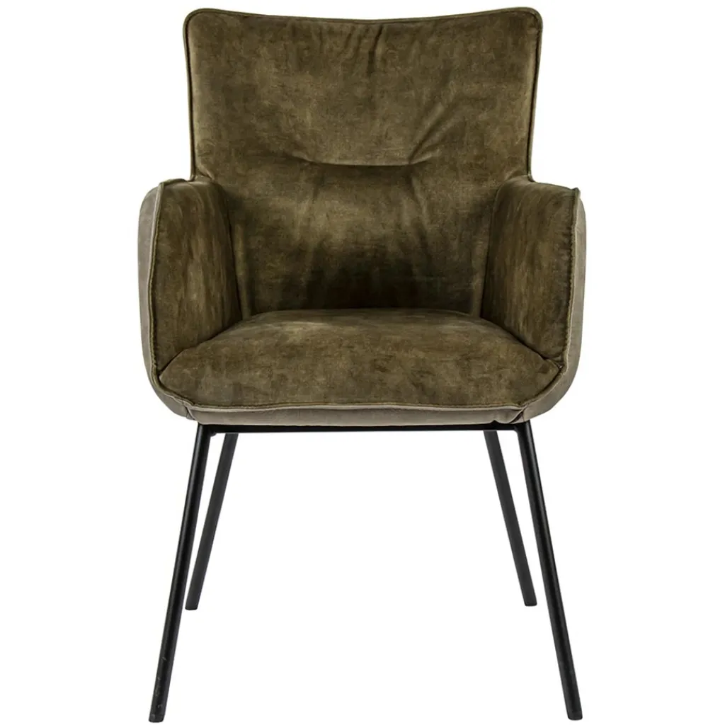 Straluma Moderne eetkamerstoel leder met stoffen zitting> Eetkamerstoelen