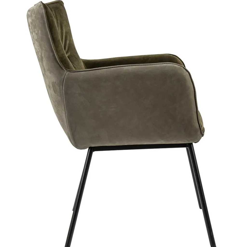 Straluma Moderne eetkamerstoel leder met stoffen zitting> Eetkamerstoelen