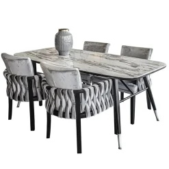 Straluma Moderne eetkamerstoel verlours grijs met zwart><noscript><img width=