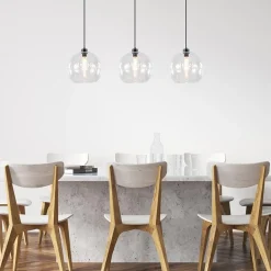 Straluma Moderne eettafelhanglamp zwart met helder glas><noscript><img width=