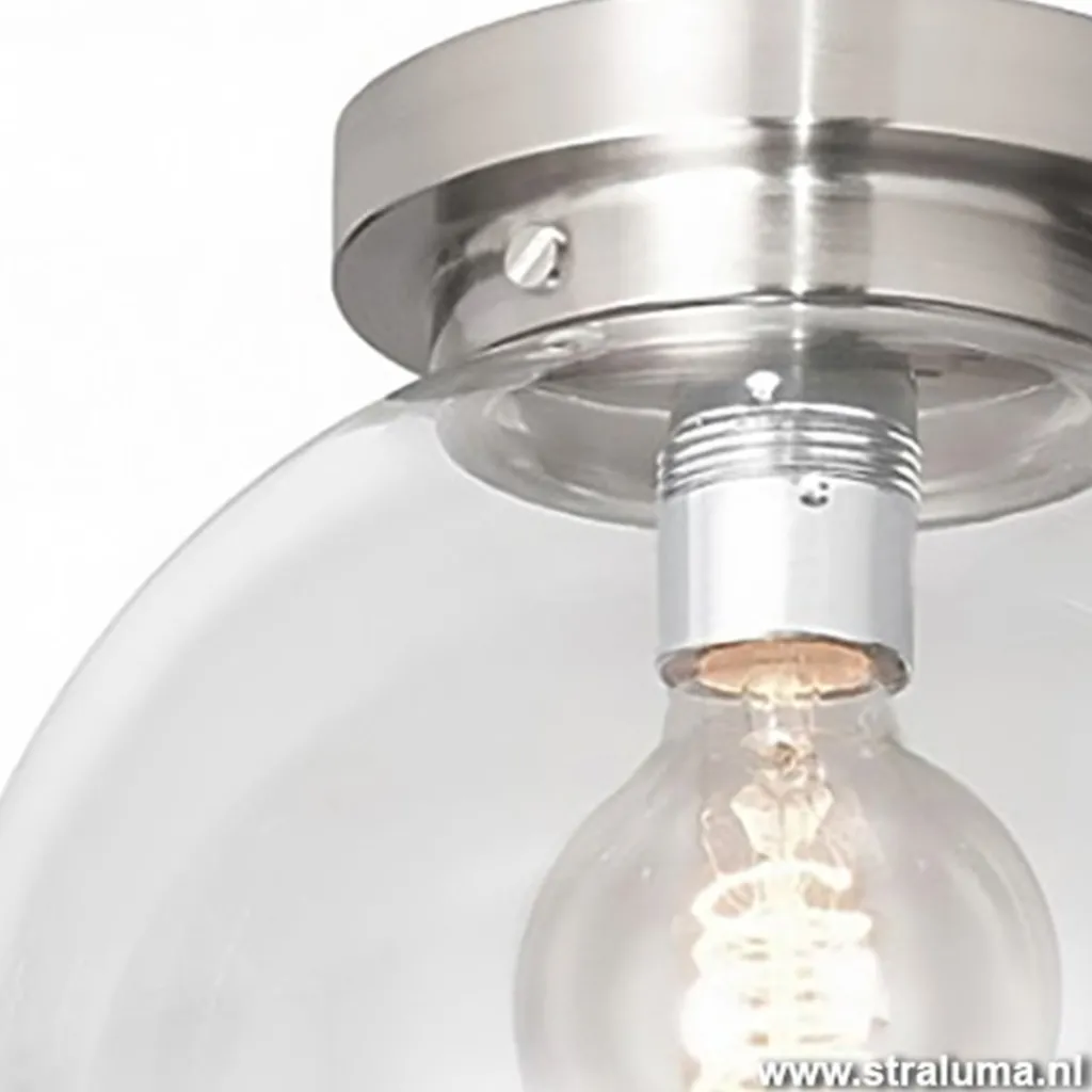 Straluma Moderne glazen plafonniere bol hal-wc> Plafonnières|Woonkamerlampen