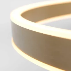 Straluma Moderne hanglamp ring goud met geïntegreerd LED></noscript> Hanglampen|Eettafellampen