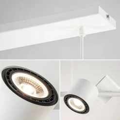 Straluma Moderne hanglamp wit met verstelbare LED spots></noscript> Hanglampen|Eettafellampen