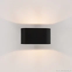 Straluma Moderne kleine wandlamp ovaal zwart><noscript><img width=