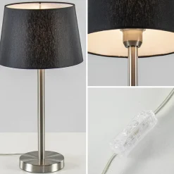 Straluma Moderne lampvoet Washington nikkel excl. kap></noscript> Tafellampen|Lampenvoeten