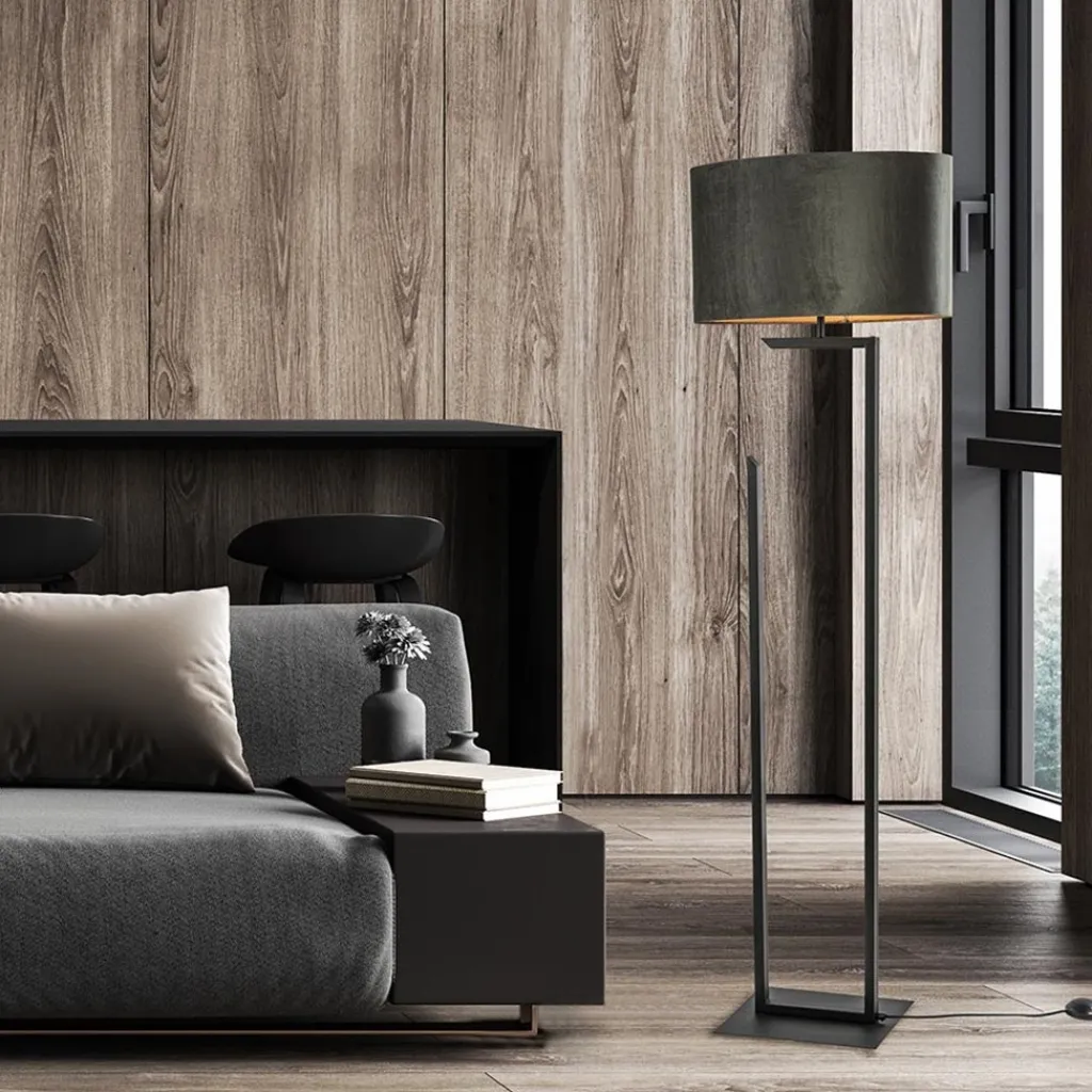 Straluma Moderne lampvoet/vloerlamp zwart excl. kap> Vloerlampen|Lampenvoeten