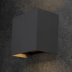 Straluma Moderne LED buitenlamp rechthoekig zwart IP65></noscript> Wandlampen|Buitenlampen