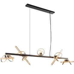 Straluma Moderne LED design hanglamp zwart met goud> Hanglampen|Eettafellampen
