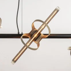 Straluma Moderne LED design hanglamp zwart met goud></noscript> Hanglampen|Eettafellampen