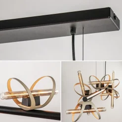Straluma Moderne LED design hanglamp zwart met goud></noscript> Hanglampen|Eettafellampen