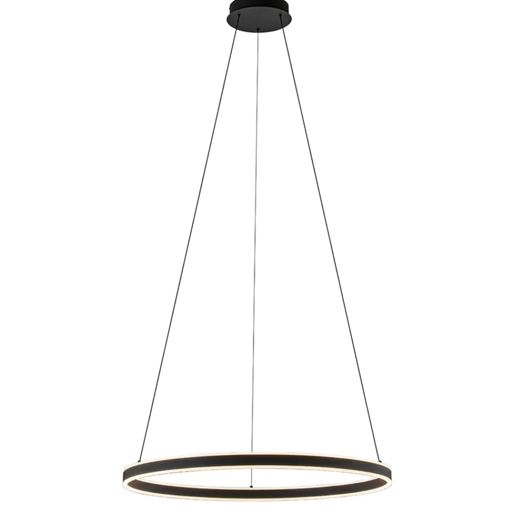 Straluma Moderne LED hanglamp zwarte ring 80 cm> Hanglampen|Eettafellampen