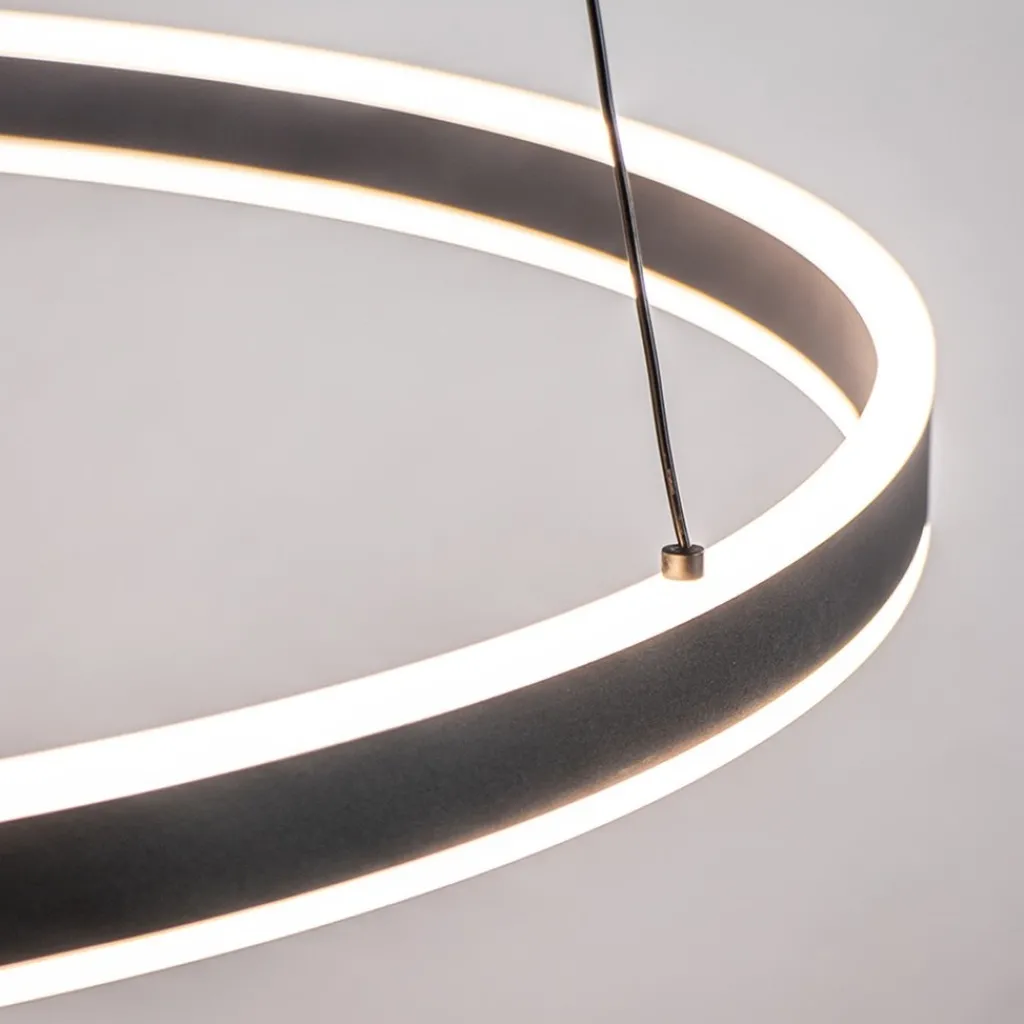Straluma Moderne LED hanglamp zwarte ring 80 cm> Hanglampen|Eettafellampen