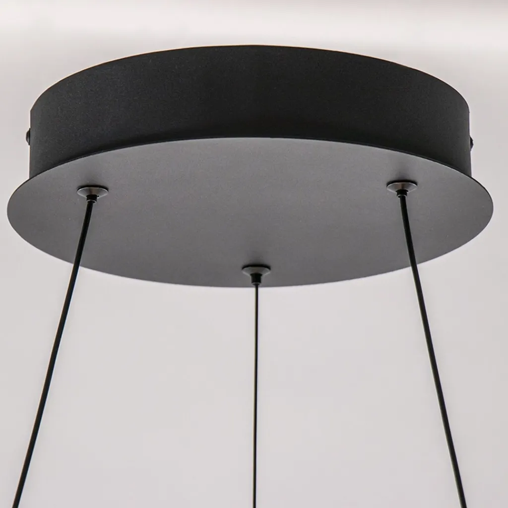 Straluma Moderne LED hanglamp zwarte ring 80 cm> Hanglampen|Eettafellampen