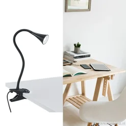 Straluma Moderne LED klemspot leeslamp zwart><noscript><img width=