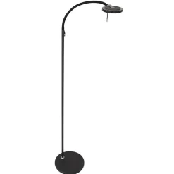 Straluma Moderne LED leeslamp zwart met smoke glas dimbaar> Vloerlampen|Leeslampen