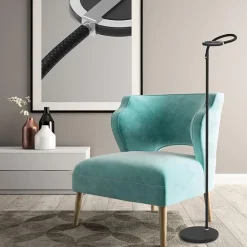 Straluma Moderne LED leeslamp zwart met smoke glas dimbaar><noscript><img width=