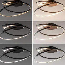 Straluma Moderne LED plafondlamp ringen zwart 3-standen dimbaar><noscript><img width=