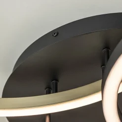 Straluma Moderne LED plafondlamp ringen zwart/goud dimbaar><noscript><img width=