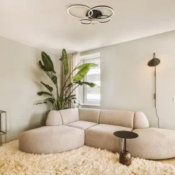 Straluma Moderne LED plafondlamp ringen zwart/goud dimbaar><noscript><img width=