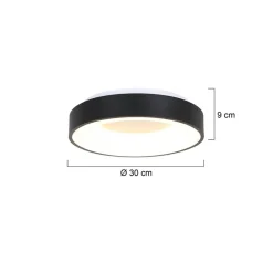 Straluma Moderne LED plafonnière zwart rond 30 cm></noscript> Plafondlampen|Plafonnières