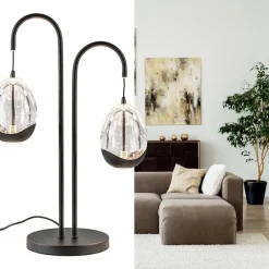 Straluma Moderne LED tafellamp egg glas met zwart></noscript> Tafellampen|LED Tafellampen