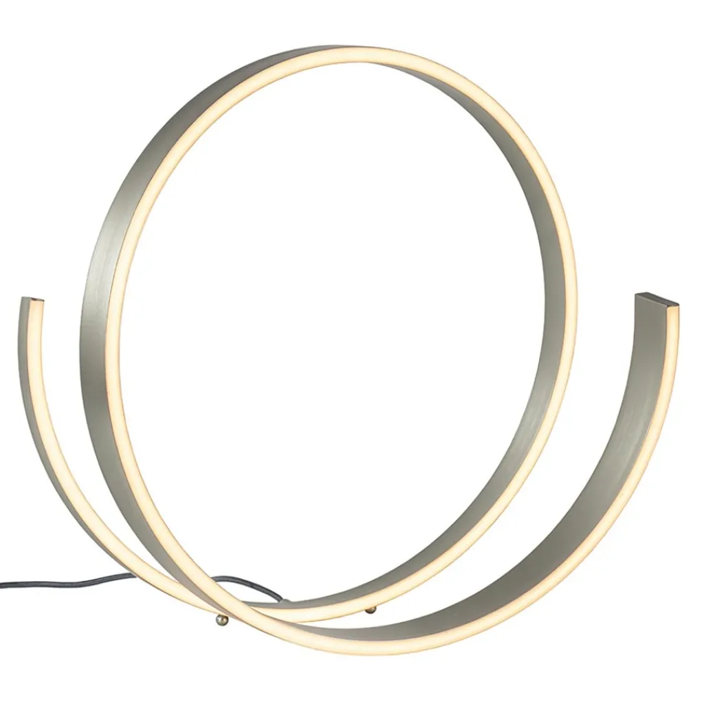 Straluma Moderne LED tafellamp nikkel met dim to warm functie> Tafellampen|LED Tafellampen