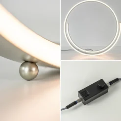 Straluma Moderne LED tafellamp nikkel met dim to warm functie><noscript><img width=