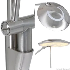 Straluma Moderne LED uplighter met leeslamp geborsteld staal><noscript><img width=