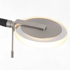 Straluma Moderne LED uplighter staal met helder glas en leesarm><noscript><img width=