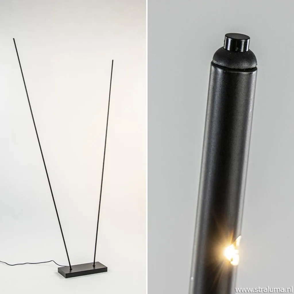 Straluma Moderne LED vloerlamp dimbaar mat zwart> Vloerlampen|LED Vloerlampen