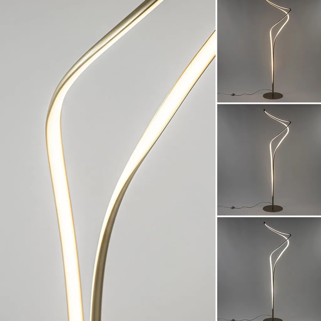 Straluma Moderne LED vloerlamp goud dimbaar> Vloerlampen|Woonkamerlampen