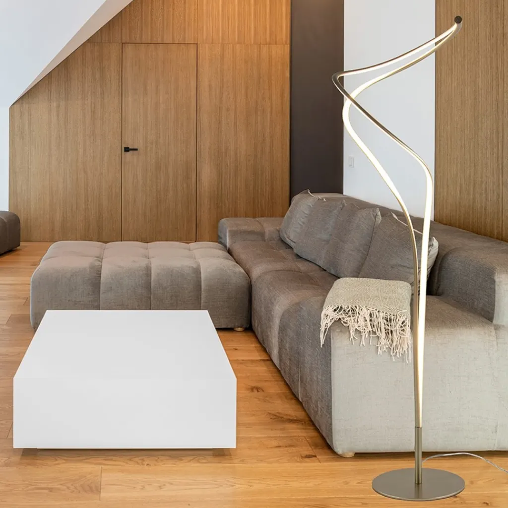 Straluma Moderne LED vloerlamp goud dimbaar> Vloerlampen|Woonkamerlampen