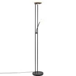 Straluma Moderne LED vloerlamp met uplighter en leeslamp mat zwart> Vloerlampen|Leeslampen