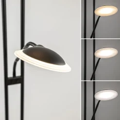 Straluma Moderne LED vloerlamp met uplighter en leeslamp mat zwart><noscript><img width=