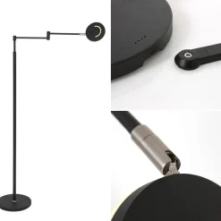 Straluma Moderne LED vloerlamp op accu zwart dimbaar><noscript><img width=