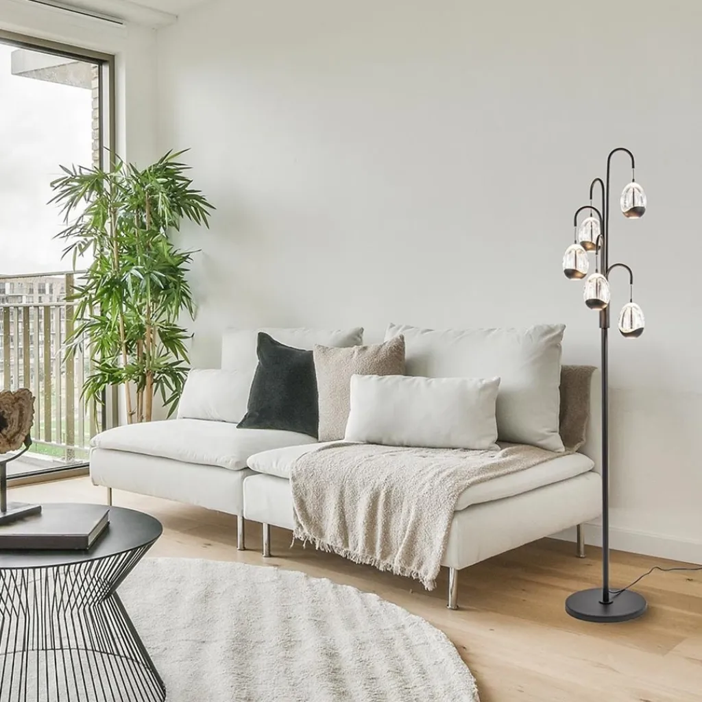 Straluma Moderne LED vloerlamp zwart met helder glas> Vloerlampen|LED Vloerlampen