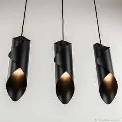 Straluma Moderne 3-lichts hanglamp zwart metaal> Eettafellampen|Pendel Lampen
